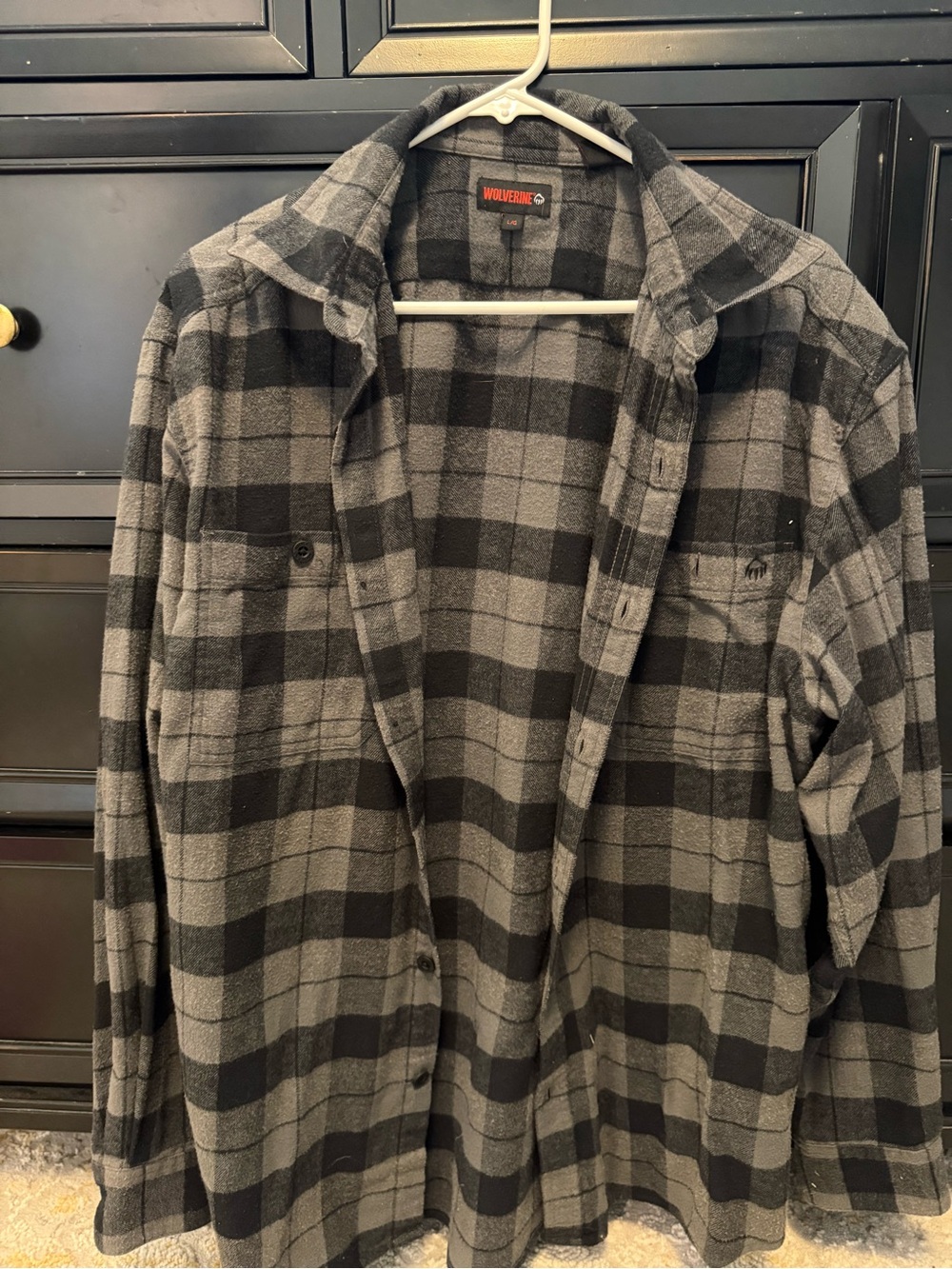 Wolverine Black & Gray Plaid Lightweight Shirt Jacket